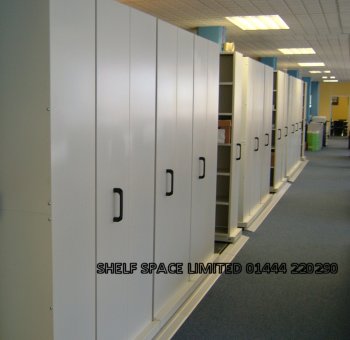 Hand Operated Mobile Shelving for office filing